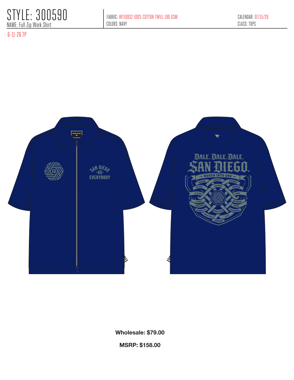 Full Zip Work Shirt