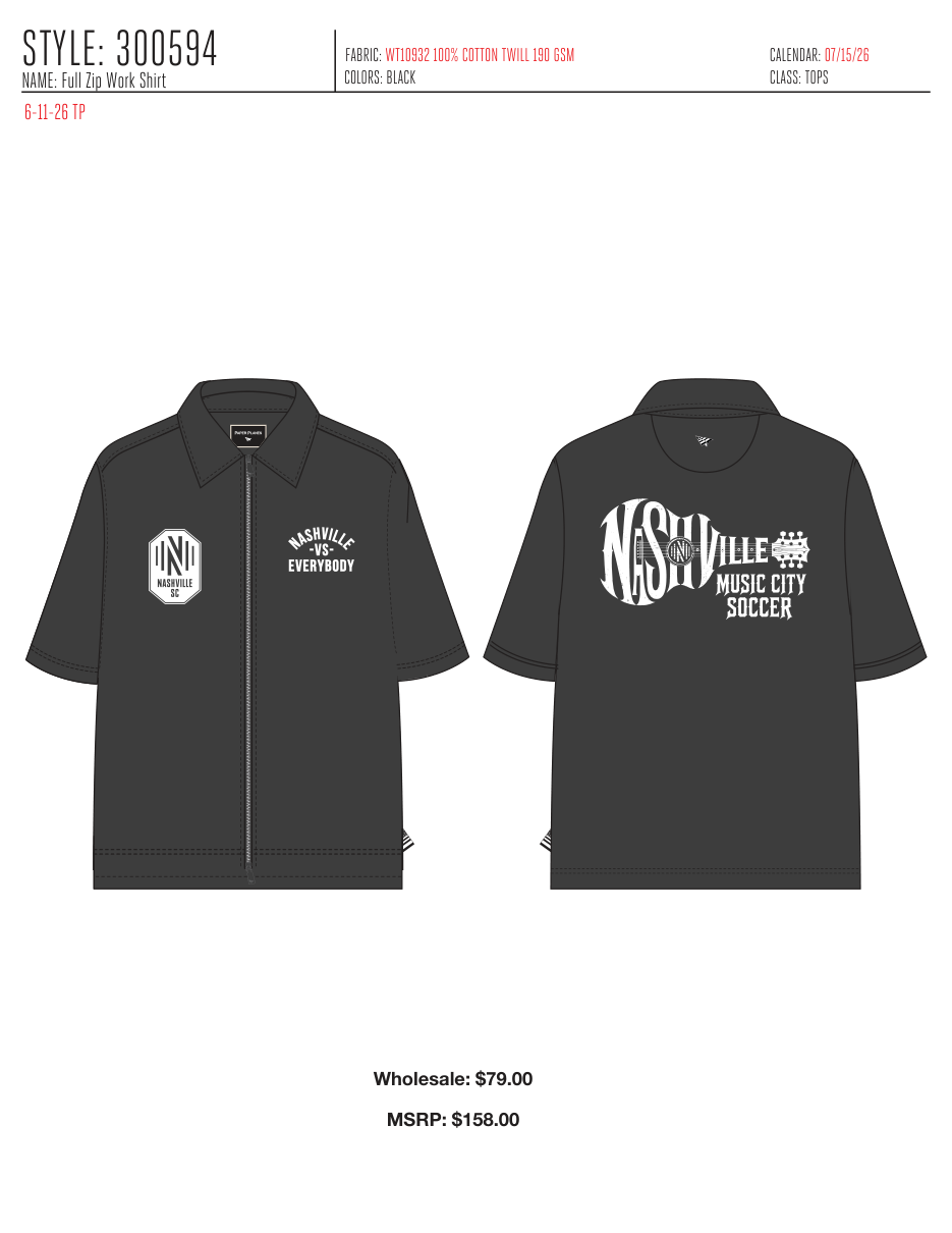 Full Zip Work Shirt